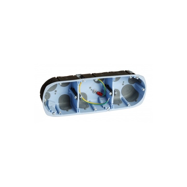 Eur'Ohm - Boîte d'encastrement faradisée - XL AIR'métic - 3 postes - prof. 40 mm - Réf : 52089
