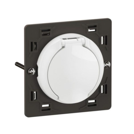 Legrand Céliane - Prise d'aspiration centralisée sans contact avec enjoliveur - Blanc - Réf : CB0260