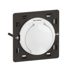 Legrand Céliane - Prise d'aspiration centralisée avec contact avec enjoliveur - Blanc - Réf : CB0261