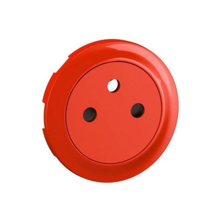 Legrand Céliane - Enjoliveur pour prise de courant fort 2P+T Surface Confort - Rouge pour repérage - Réf : CB3111