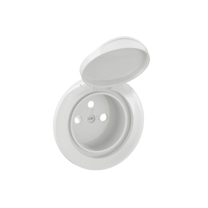 Legrand Céliane - Enjoliveur pour prise de courant fort 2P+T Surface Confort à volet - IP44 - Réf : CB8111
