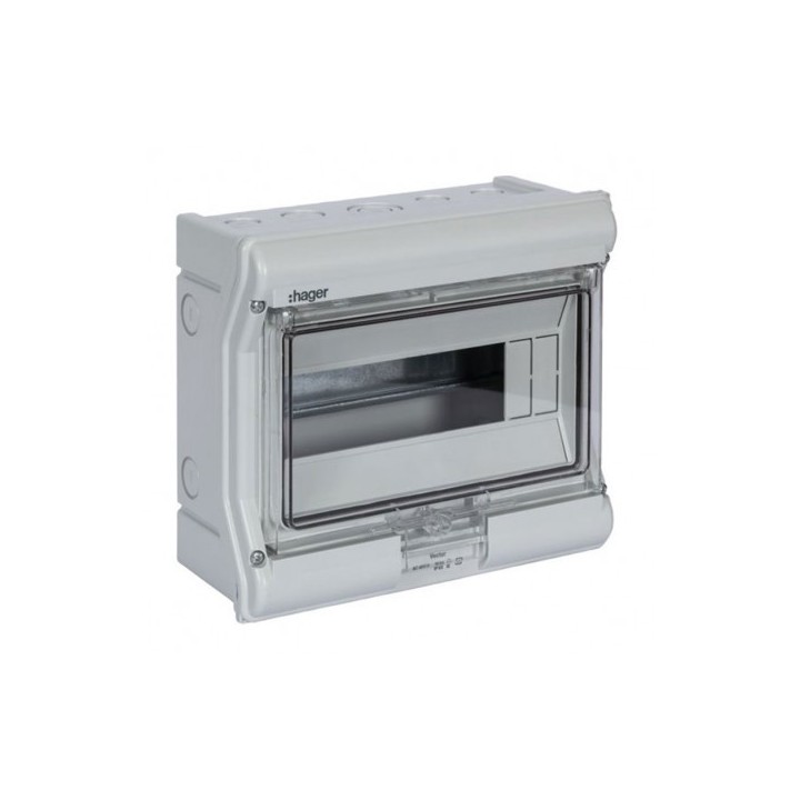 Hager - Coffret étanche Vector - IP55 - 1 rangée - 8+2 modules - Réf : VE110F