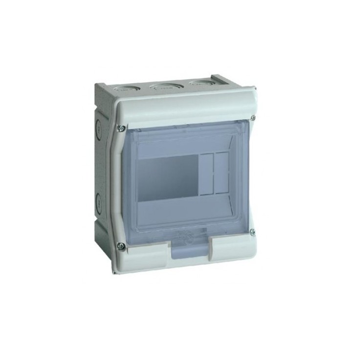 Hager - Coffret étanche Vector - IP55 - 1 rangée - 4+2 modules - Gris - Réf : VE106F