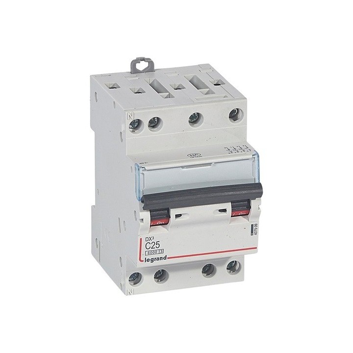 Legrand - Disjoncteur DX³6000 10kA - 4P 400V~ - 25A - courbe C - Réf : 407909