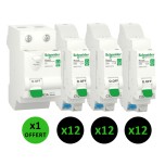 Schneider - ProBox Rési9 XE - 3 x 12 disjoncteurs de 10A - 16A - 20A - Courbe C embrochable + 1 Inter diff AC 63A