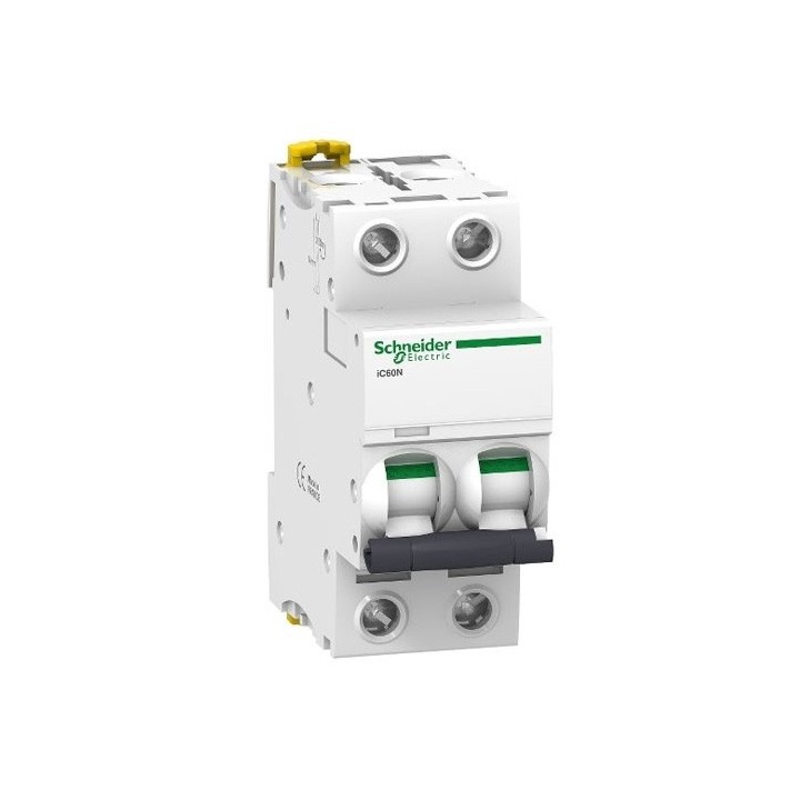 Schneider - Acti9, iC60N disjoncteur 2P 63 A courbe C - Réf : A9F74263
