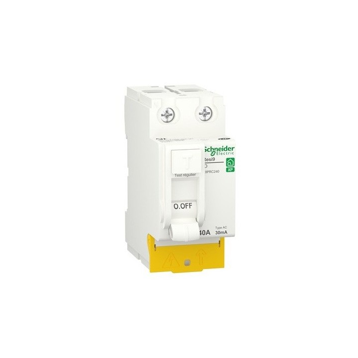 Schneider - Resi9 XP - inter différentiel - 2P - 40A - 30mA - Type AC - peignable - alim bas - Réf : R9PRC240