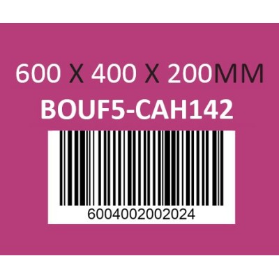 Caisse carton 600x400x200mm - Réf : BOUF5-CAH142