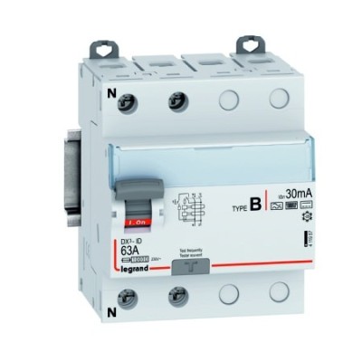 Legrand - Interrupteur différentiel DX³-ID arrivée haute et départ bas bornes à vis - 2P 230V~ 63A Type B 30mA - Réf : 411957