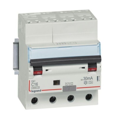 Legrand - Disjoncteur différentiel monobloc DX³6000 arrivée haute départ bas à vis 4P 400V~ - 16A - typeA 30mA - Réf : 411195