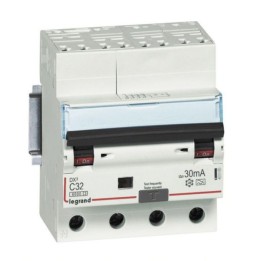 Legrand - Disjoncteur différentiel monobloc DX³6000 10kA arrivée haute départ bas à vis 4P 400V~ 32A - typeA 30mA - Réf : 411214