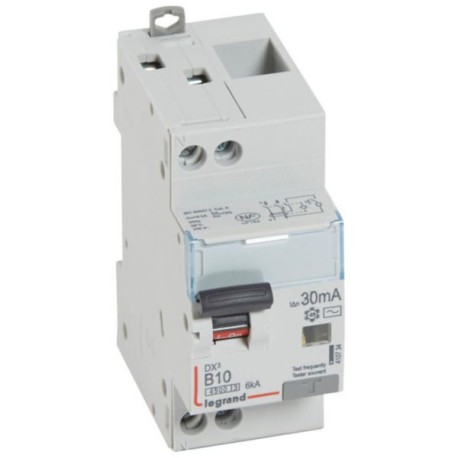 Legrand - Disjoncteur différentiel DX³4500 U+N 230V~ - 10A typeAC 30mA - courbe B - 2 modules - Réf : 410734