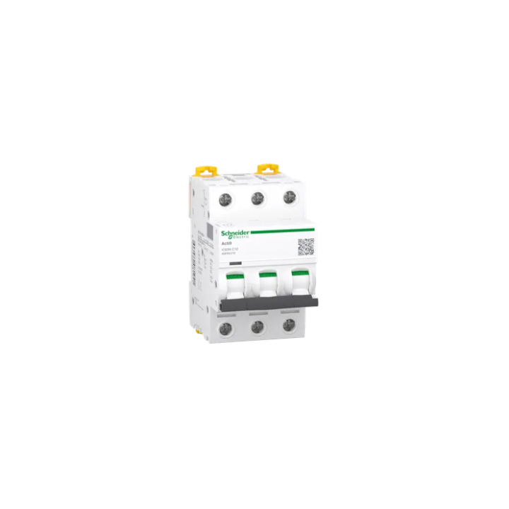 Schneider - Acti9 IC60H - Disjoncteur miniature - 3P - 10A - Courbe C - Réf : A9F84310