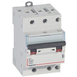 Legrand - Disjoncteur DX³6000 - 10kA à vis - 3P - 400~ - 20A - courbe D - pour peigne HX³ optimisé - Réf : 408069