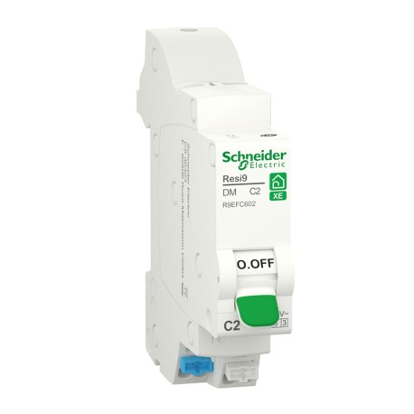 Schneider - Resi9 XE - disjoncteur modulaire - 1P+N - 2A - courbe C - embrochable - Réf : R9EFC602