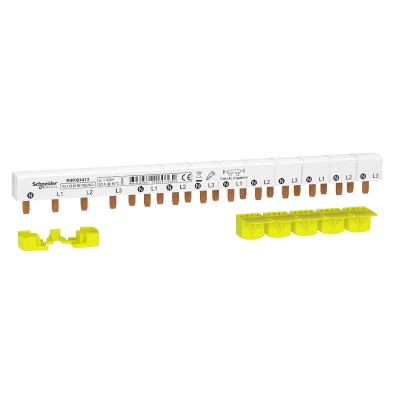 Schneider - Resi9 XP - peigne monobloc - 3P+N - 63A - 13 modules - cache dents 5M - Réf : R9PXH413