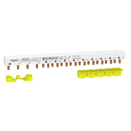 Schneider - Resi9 XP - peigne monobloc - 3P+N - 63A - 13 modules - cache dents 5M - Réf : R9PXH413