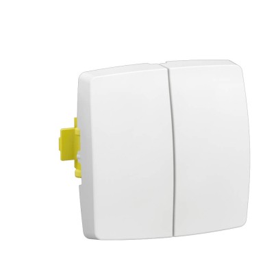Legrand - Transformeur double 5 en 1 : interrupteur - va-et-vient ou poussoir double Appareillage Saillie blanc - Réf : 086120L