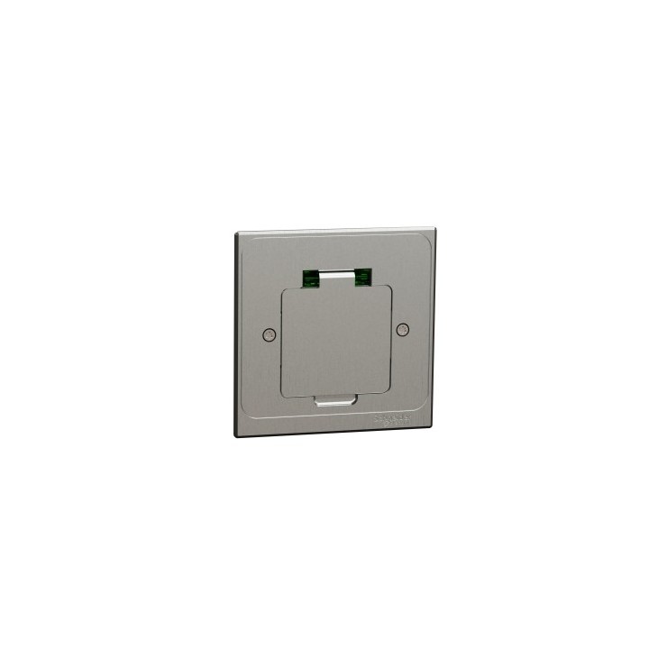Schneider - Unica System+ - Prise de sol XS - IK08 - IP44 - 2P+T - carrée métal - Réf : INS52102
