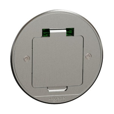 Schneider - Unica System+ - Prise de sol XS - IK08 - IP44 - 2P+T - ronde métal - Réf : INS52103