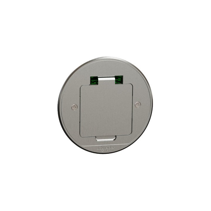 Schneider - Unica System+ - Prise de sol XS - IK08 - IP44 - 2P+T - ronde métal - Réf : INS52103