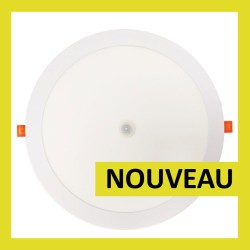 Krisane - Spot downlight led avec détecteur - 4000K - 24W - Ø295 mm - Blanc - Réf : KRI26355