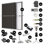 Kit Photovoltaïque 1275W - Toiture en tuile - Pose portrait - Micro onduleur IQ8AC - Réf : PV441275M-T-PO-EN