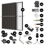 Kit Photovoltaïque 3400W - Toiture en ardoise - Pose portrait - 1 rangée - Micro onduleur IQ8AC - Réf : PV443400M-A-PO-1-EN