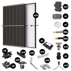 Kit Photovoltaïque 5950W - Toiture en ardoise - Pose portrait - Micro onduleur IQ8AC - Réf : PV445950M-A-PO-EN