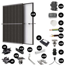 Kit Photovoltaïque 6800W - Toiture en ardoise - Pose portrait - Micro onduleur IQ8AC - Réf : PV446800M-A-PO-EN