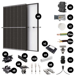 Kit Photovoltaïque 2550W - Toiture en fibrociment - Pose portrait - Micro onduleur IQ8AC - Réf : PV442550M-F-PO-EN