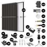 Kit Photovoltaïque 4250W - Toiture en fibrociment - Pose portrait - Micro onduleur IQ8AC - Réf : PV444250M-F-PO-EN