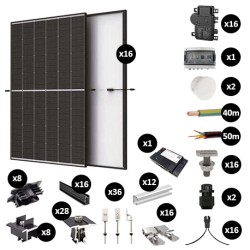 Kit Photovoltaïque 6800W - Toiture fibrociment - Pose portrait - Micro onduleur IQ8AC - Réf : PV446800M-F-PO-EN