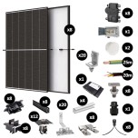 Kit Photovoltaïque 3400W - Toiture en tuile - Pose paysage - 2 rangées - Micro onduleur IQ8AC - Réf : PV443400M-T-PA-2-EN