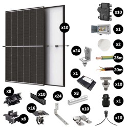 Kit Photovoltaïque 4250W - Toiture en ardoise - Pose paysage - Micro onduleur IQ8AC - Réf : PV444250M-A-PA-EN