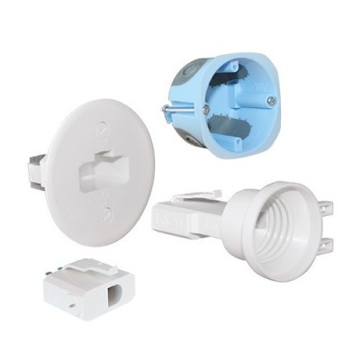 Eur'Ohm - Kit applique DCL + fiche/douille E27 - AIR'metic - Ø54 mm - Réf : 53078
