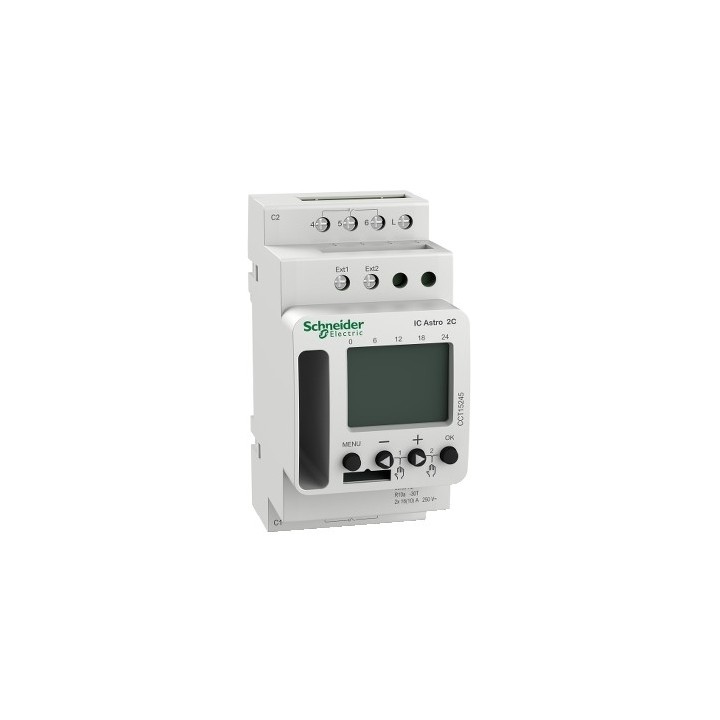 Schneider - Acti9 IC Astro - interrupteur crépusculaire programmable - 2 canaux - smart - Réf : CCT15245