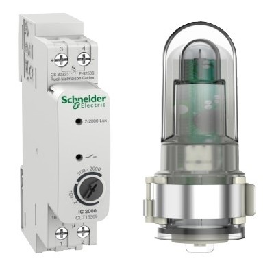 Schneider - Acti9 IC2000 - interrupteur crépusculaire - avec cellule murale - Réf : CCT15369