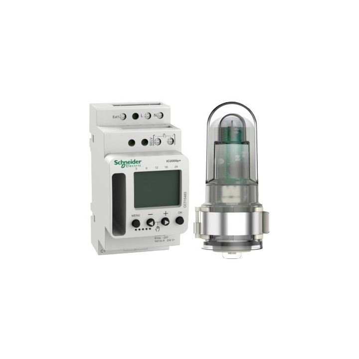Schneider - Acti9 IC2000p+ - interrupteur crépusculaire programmable - Réf : CCT15483
