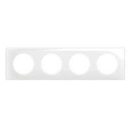 Legrand Céliane - Plaque de finition Blanc émaillé 4 postes - Réf : CP0004