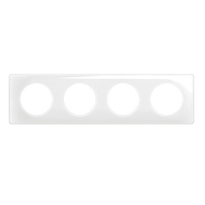 Legrand Céliane - Plaque de finition Blanc émaillé 4 postes - Réf : CP0004