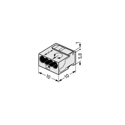 Wago - Boite de 100 bornes micro - 4 fils - Pour conducteurs rigides - Série 243 Courant faible - Réf : 243-304(100)