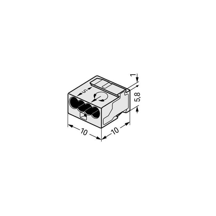 Wago - Boite de 100 bornes micro - 4 fils - Pour conducteurs rigides - Série 243 Courant faible - Réf : 243-304(100)