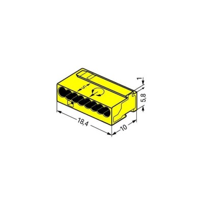 Wago - Boîte de 50 bornes micro - 8 fils - Jaune - Série 243 Courant faible - Réf : 243-508(50)