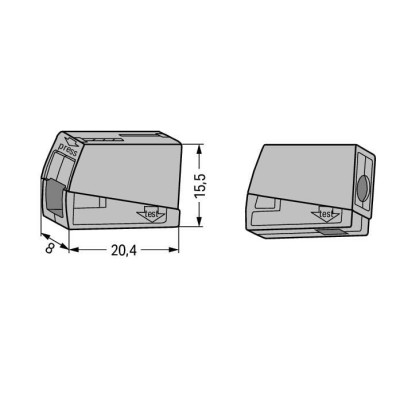Wago - Bornes pour luminaires - Boîte de 100 - Série 224 - Gris - Réf : 224-101