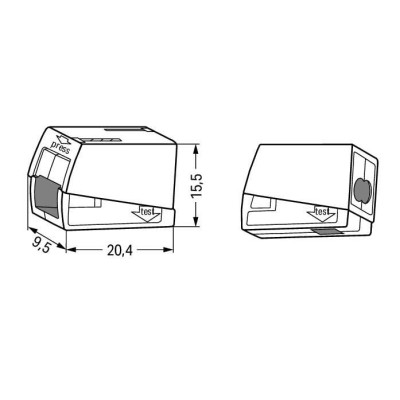 Wago - Bornes pour luminaires - Boîte de 100 - 2 conducteurs - Série 224 - Blanc- Réf : 224-112