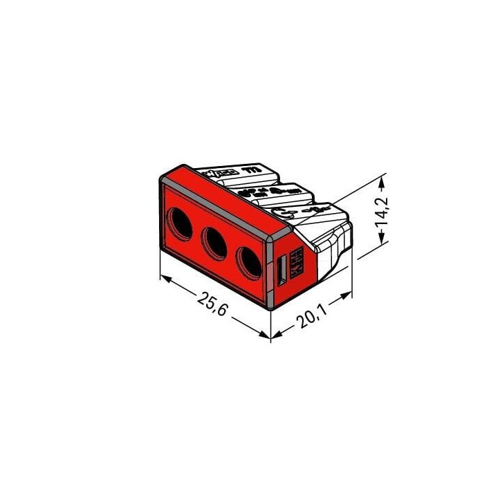 Wago - Boîte de 50 bornes pour boîtes de dérivation - 3 conducteurs - Réf : 773-173(50)