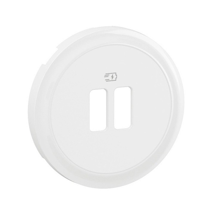 Legrand Céliane - Enjoliveur pour prise simple ou double chargeur USB Céliane - Blanc - Réf : CB0154