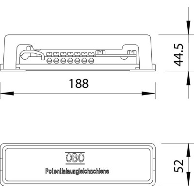 OBO Bettermann - Répartiteur de terre avec semelle plastique type 1809 - Réf : 5015073