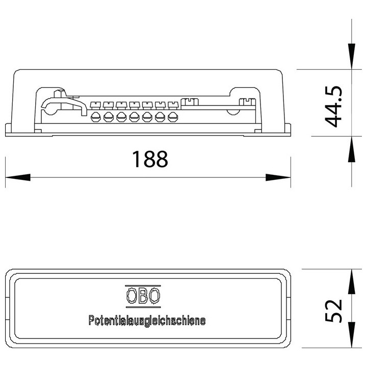 OBO Bettermann - Répartiteur de terre avec semelle plastique type 1809 - Réf : 5015073